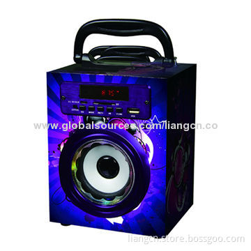Fashion design colorful portable wooden Bluetooth FM radio speaker, playing USB drive/SD card